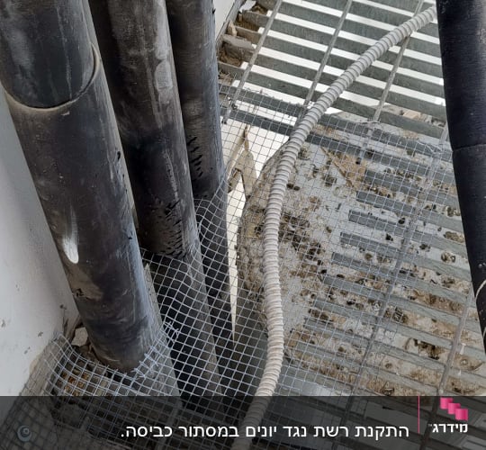 רשת מתכת מותקנת למניעת כניסת יונים